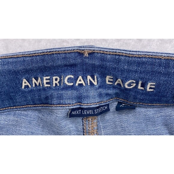 American Eagle Artist Crop Jeans Size 12 Short Next Level Stretch Blue Denim NWT - Picture 9 of 16